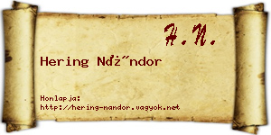 Hering Nándor névjegykártya